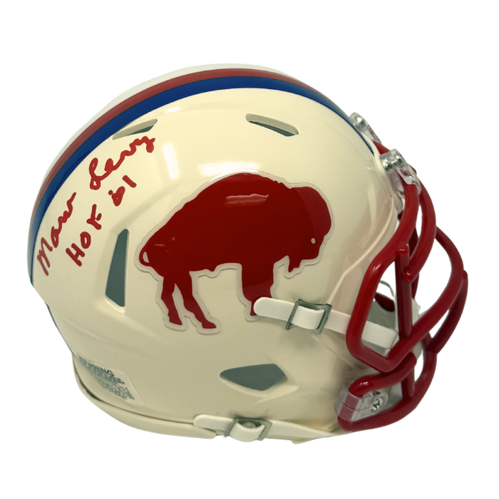 Marv Levy Signed Buffalo Bills Retro Speed Mini Helmet with HOF '01