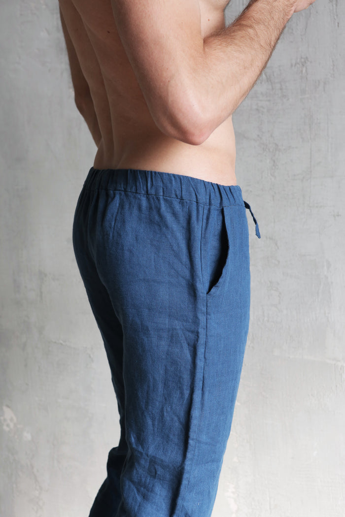 Men’s Linen Pants MOUNTAIN ASH in Navy blue