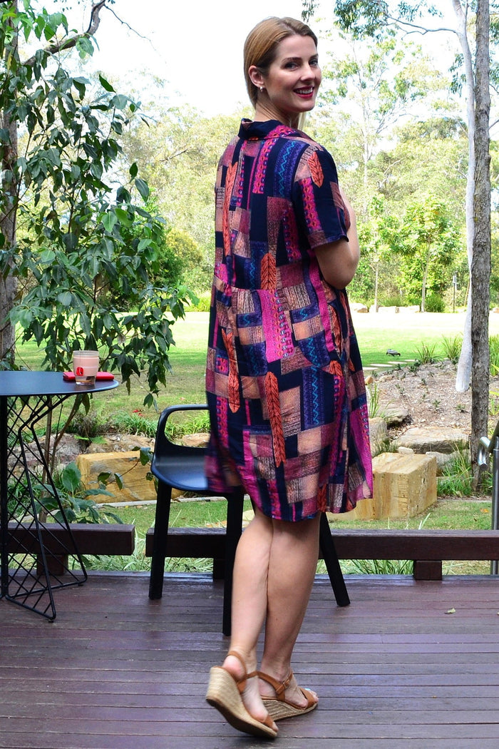 I Love Tunics Mishca tunic dress in soft fabric, featuring a relaxed fit and stylish design, displayed on a hanger.