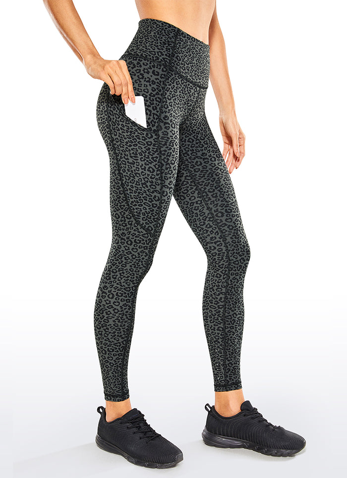 CRZ YOGA Women's Yoga Train High Rise Nakedfeel Pocket Leggings 25'' Leopard Printed 1