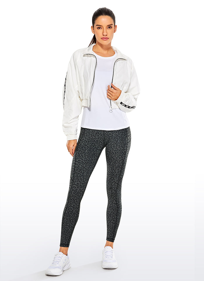 CRZ YOGA Women's Yoga Train High Rise Nakedfeel Pocket Leggings 25'' Leopard Printed 1