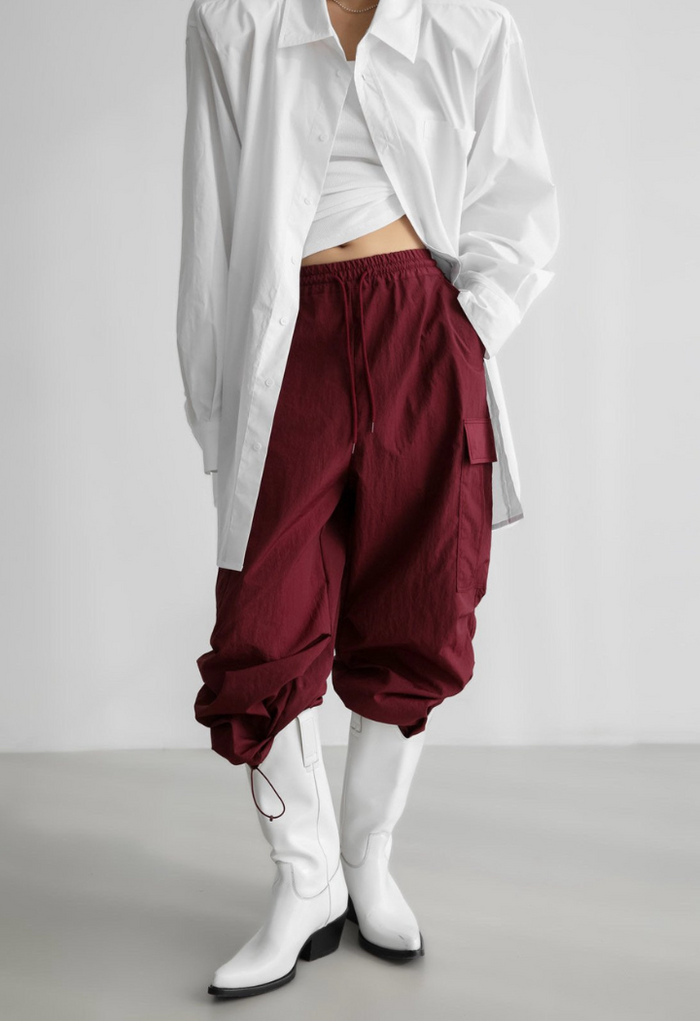 Nylon Cargo Jogger Pants