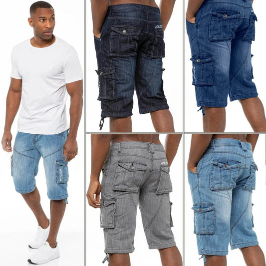 PACK OF 4 Denim Cargo Shorts For Men - Dubai Offers Today
