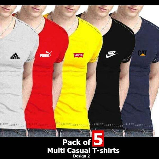 PACK OF 5 MULTI CASUAL T- SHIRTS - Dubai Offers Today