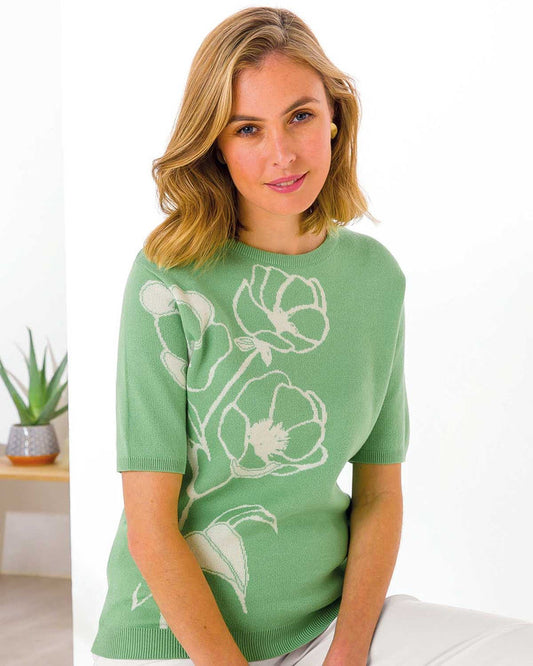 Pippa Pure Cotton Top - Fern - The Classic Boutique