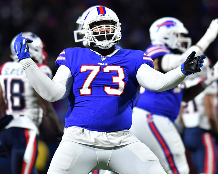 PRE-SALE: Dion Dawkins Signed In Blue Celebrating