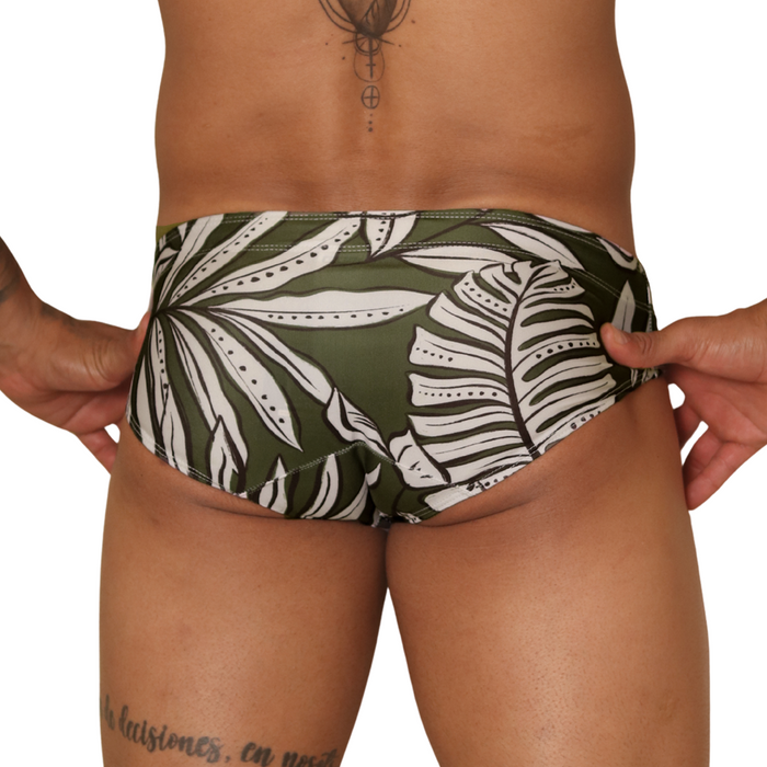 Prisma Green Swim Brief vista posterior de Gigo Underwear