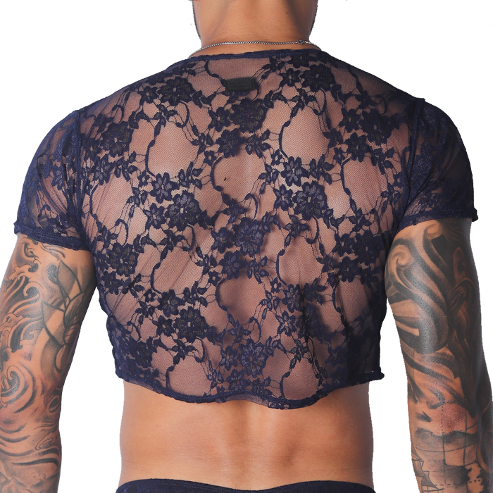 Prolix Blue Croop Top vista posterior de Gigo Underwear