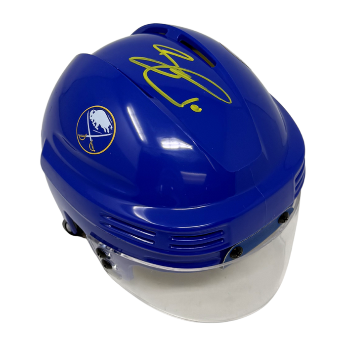 Sam Carrick Signed Buffalo Sabres Blue Hockey Mini Helmet