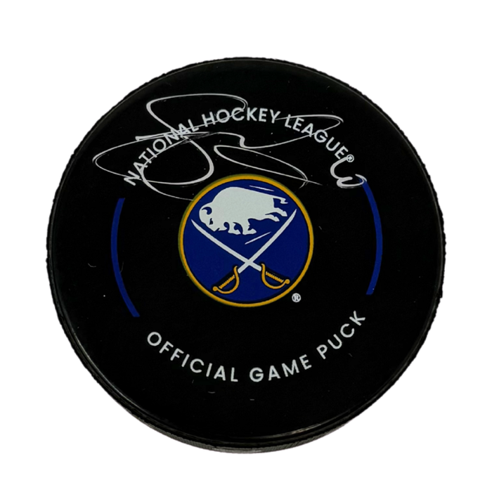 Sam Carrick Signed Buffalo Sabres Official Game Model Hockey Puck