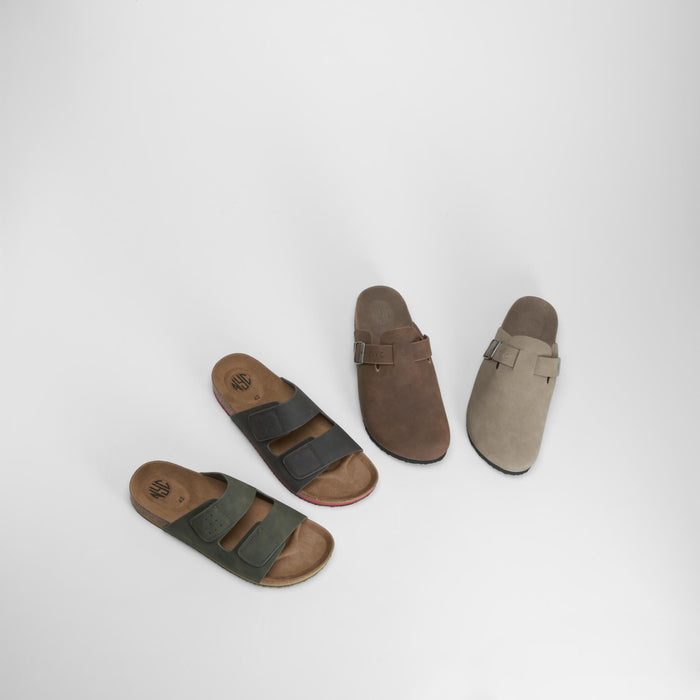 Sandalia bio doble velcro marrón NYC