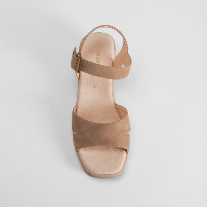 Sandalia cuña Imit yute beige COMFEET