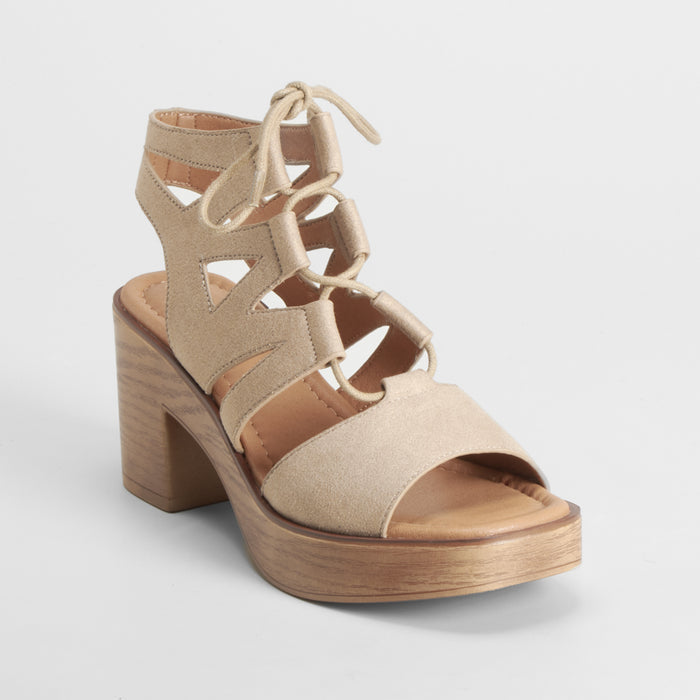 Sandalia tacón beige claro SENDA ROAD