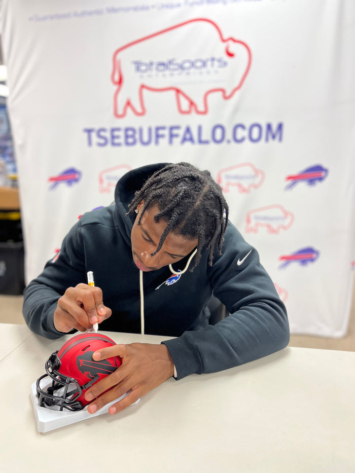 Skyler Bell Signed Buffalo Bills RAVE Speed Mini Helmet