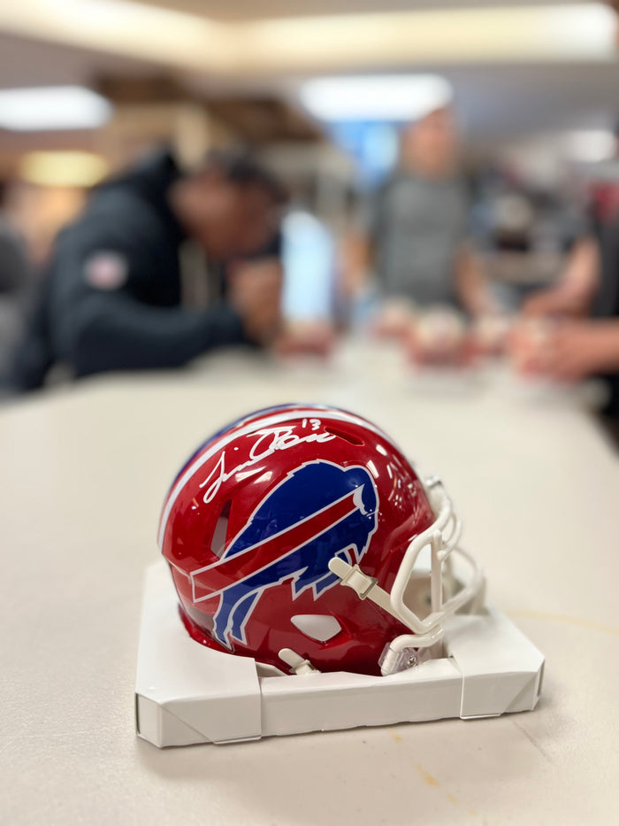 Skyler Bell Signed Buffalo Bills Red Throwback Speed Mini Helmet