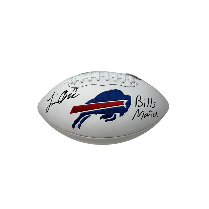 Skyler Bell Signed Buffalo Bills White Logo Football with "Bills Mafia"