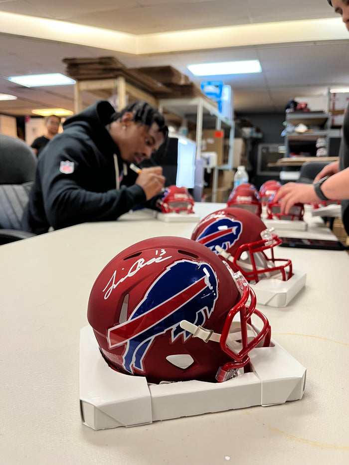 Skyler Bell Signed TSE Exclusive Riddell Inaugural Buffalo Bills Red Speed Mini Helmet
