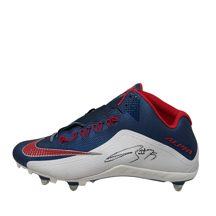 Spencer Brown Signed Blue Nike Football Cleats