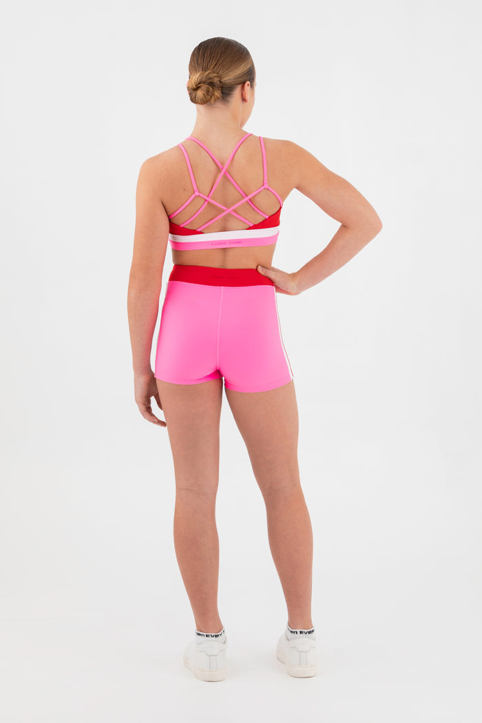 Sports Club Hi-Waist Short in Candy Pink - Back View