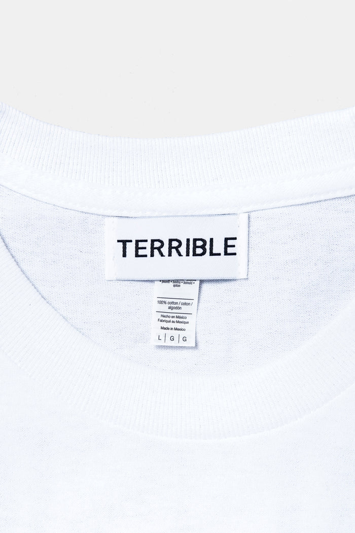 Terrible White Logo Tee