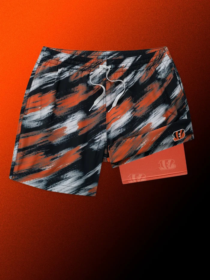The Color Blitz Bengals 5.5" (Classic Lined Swim Trunk) - Image 1 - Chubbies Shorts