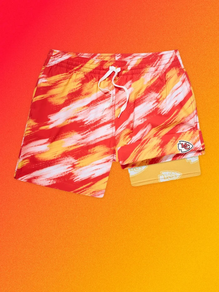 The Color Blitz Chiefs 5.5" (Classic Lined Swim Trunk) - Image 1 - Chubbies Shorts