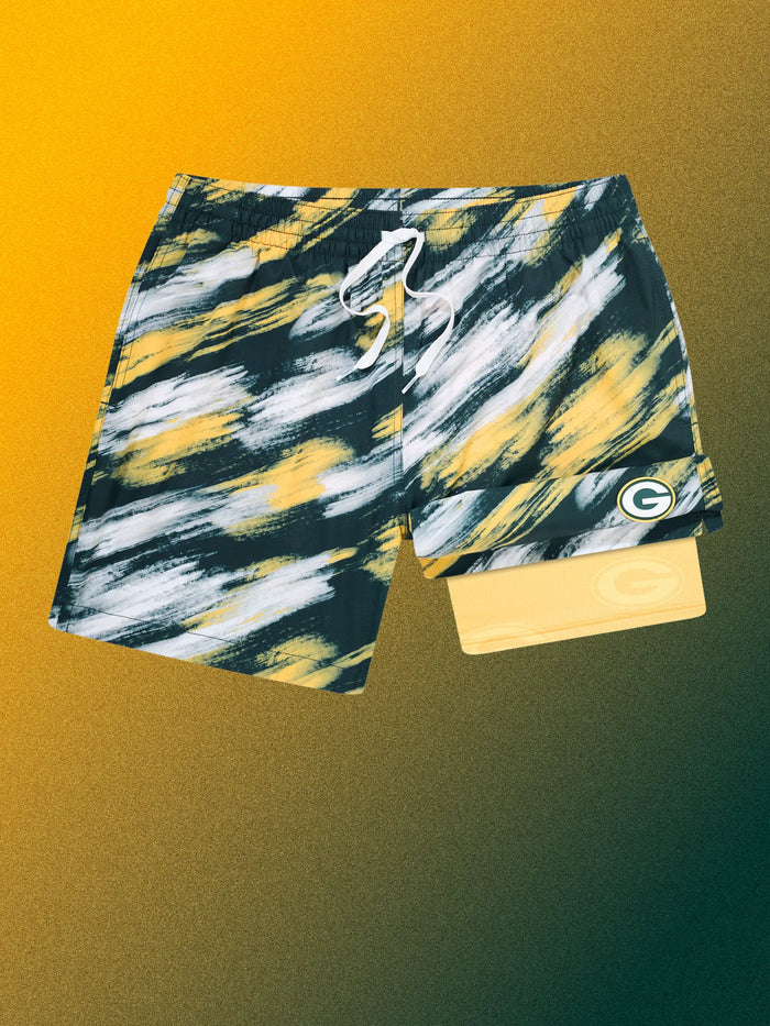 The Color Blitz Packers 5.5" (Classic Lined Swim Trunk) - Image 1 - Chubbies Shorts