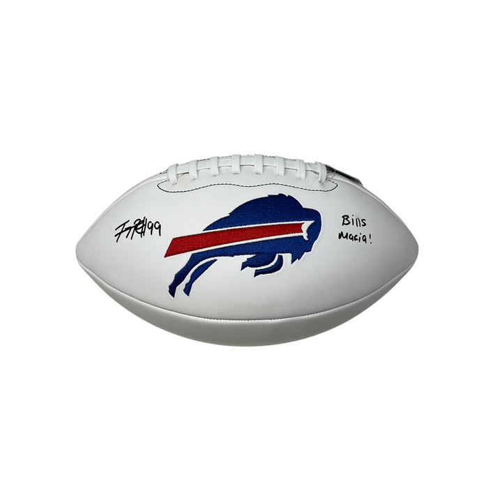 TJ Parker Signed Buffalo Bills White Logo Football with "Bills Mafia!"