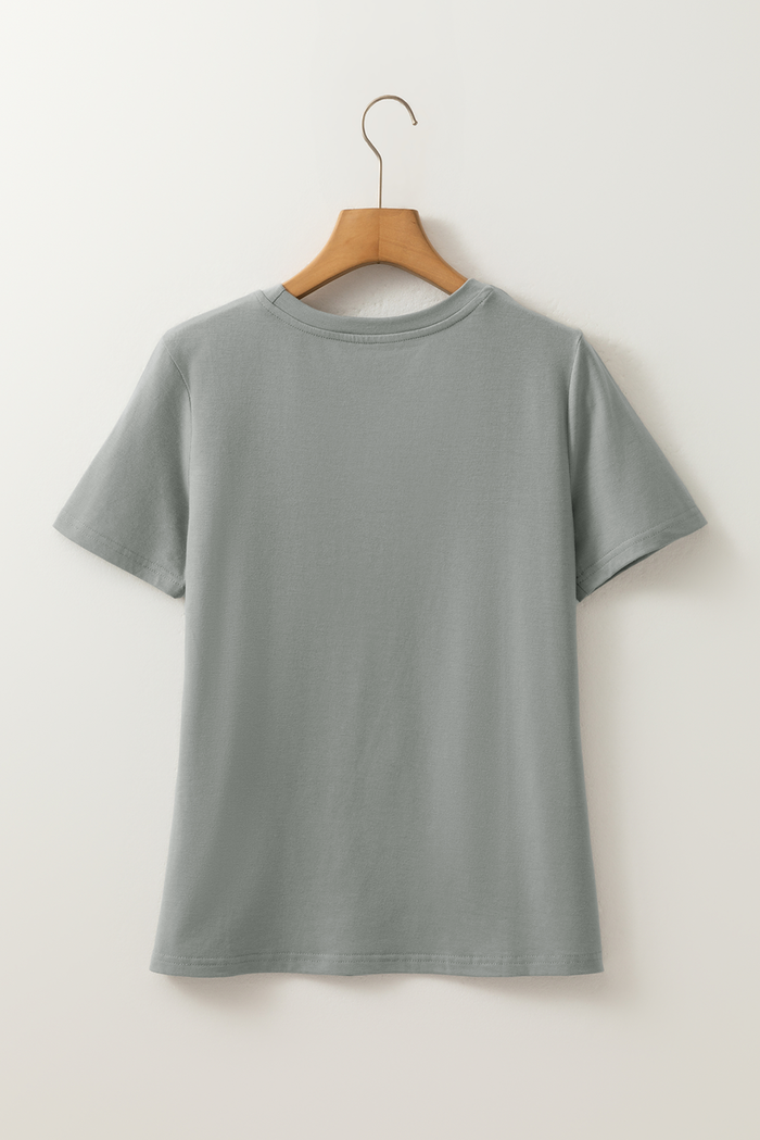 Toothpick Stripe Round Neck T-Shirt - Tops/Tops & Tees