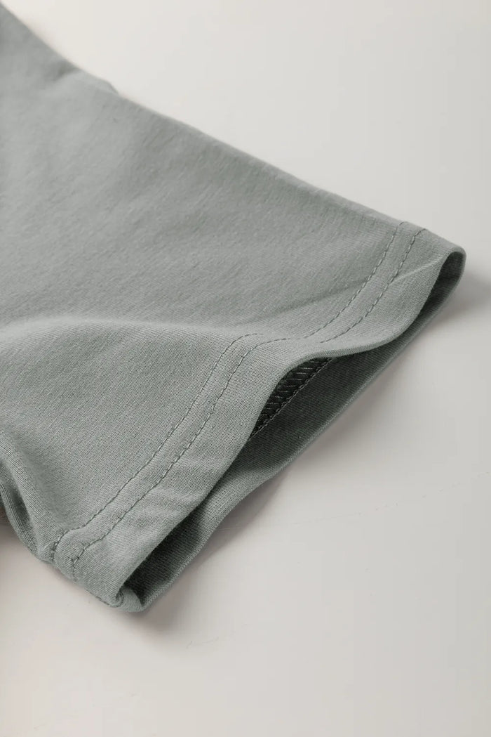 Toothpick Stripe Round Neck T-Shirt - Tops/Tops & Tees
