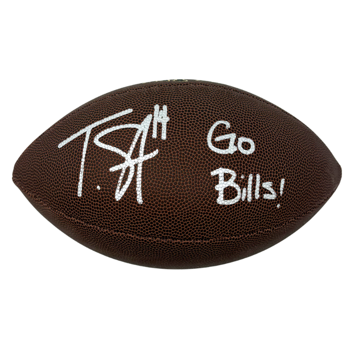 Tyrell Shavers Signed Wilson Replica Football with "Go Bills"