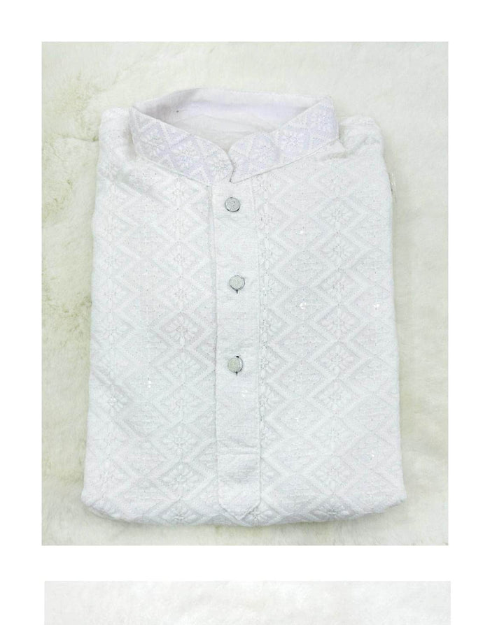White Strap Style Kurta - Dubai Offers Today
