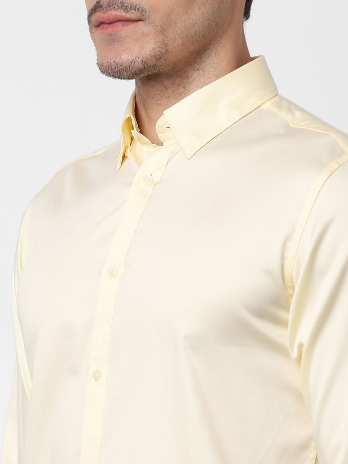 Yellow Full Sleeves Slim Fit Shirt