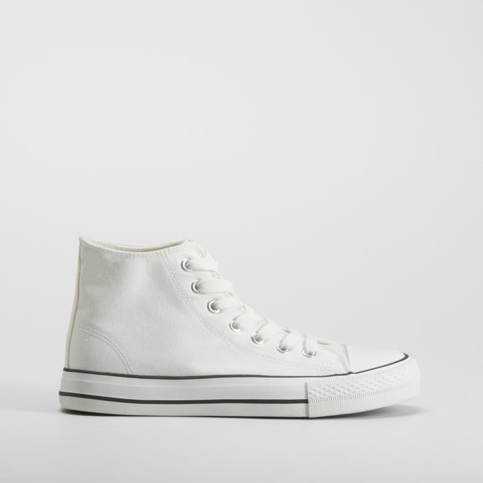 Zapatilla alta lona blanca NYC