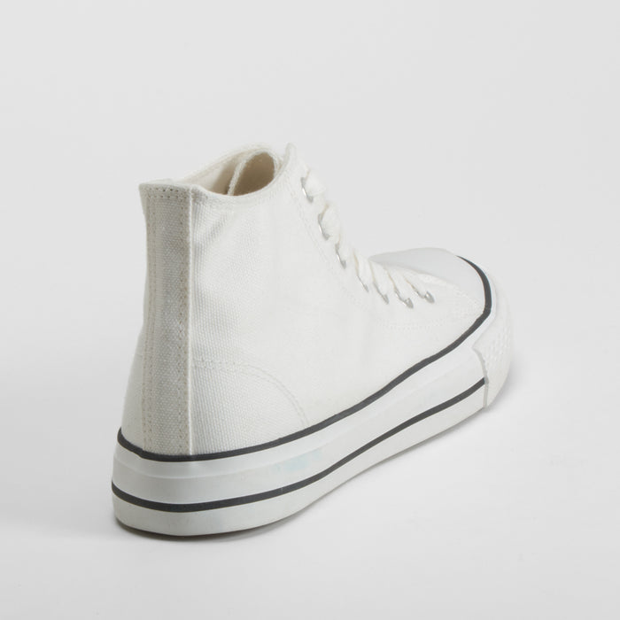 Zapatilla alta lona blanca NYC