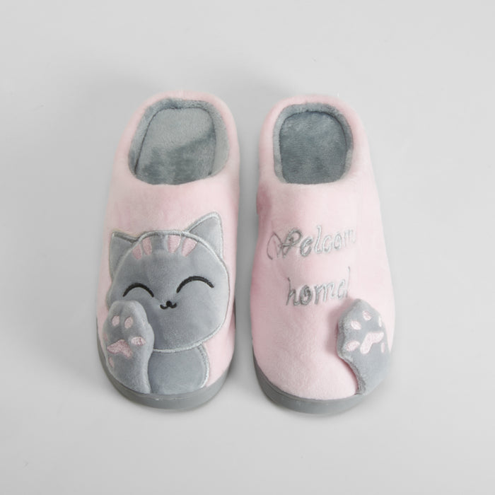 Zapatilla casa gato rosa OLYNE