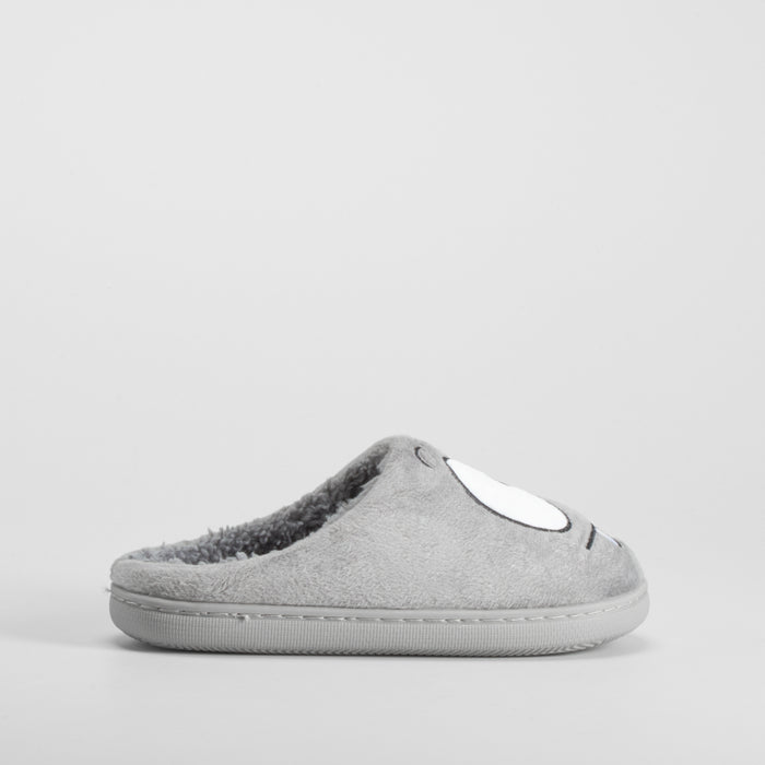 Zapatilla casa ojos bordados gris OLYNE